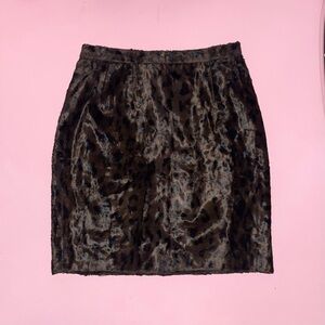 Tahari Leopard Print Fur Skirt